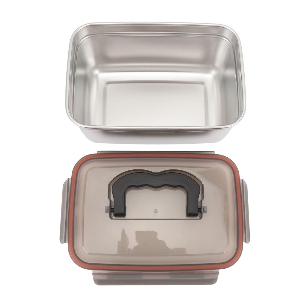 304 Stainless Steel Food Storage Container Metal Sealed Lunch Box with Handle for Home Refrigerator