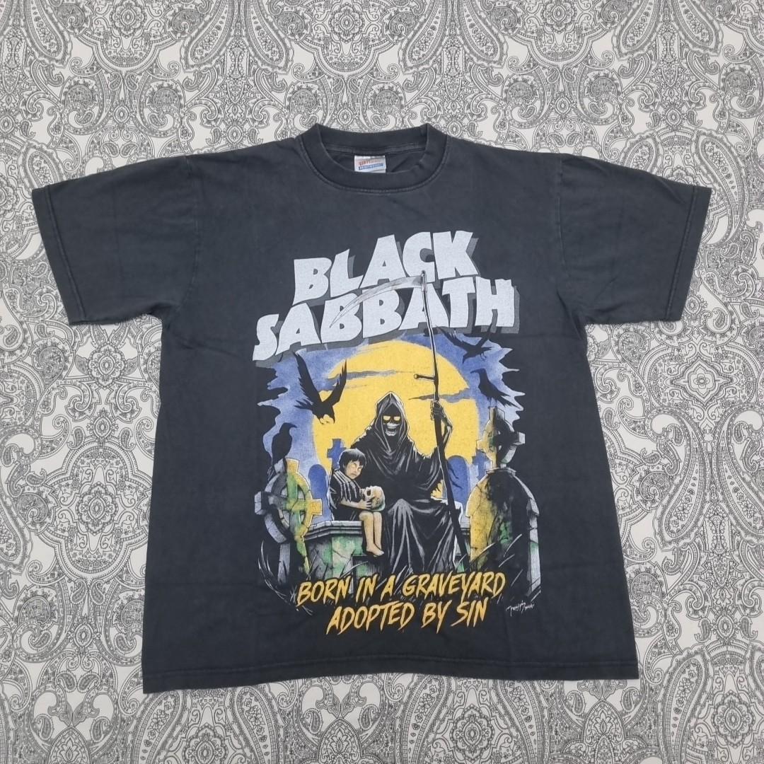 

Vintage Black Sabbath T Shirt Mens Womens Tees Top Born In A Graveyard Ozzy Osbourne Tour S