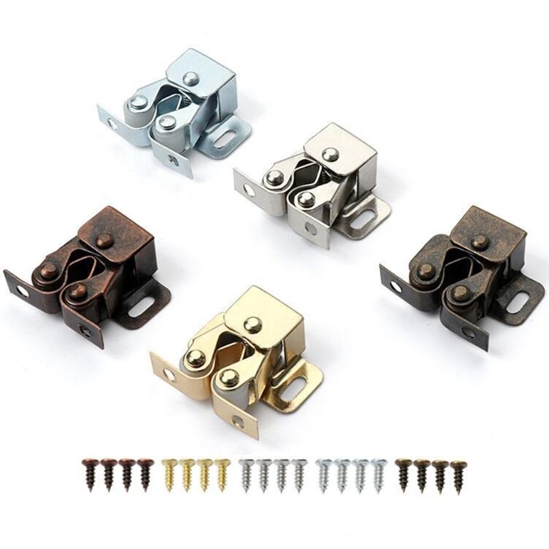 15set Double Roller Cabinet Lock Latches Furniture Catches Cupboard Door Double Roller Catches Furniture Hardware