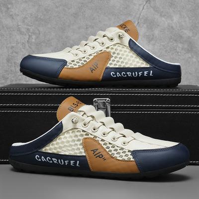 Erkek Nefes Alabilen File Slip-On Ayakkabılar - Yürüyüş/Spor Salonu/Günlük Kullanım için Hafif Hava Yastıklı Günlük Spor Ayakkabılar, Kaymaz Yazlık Ayakkabılar