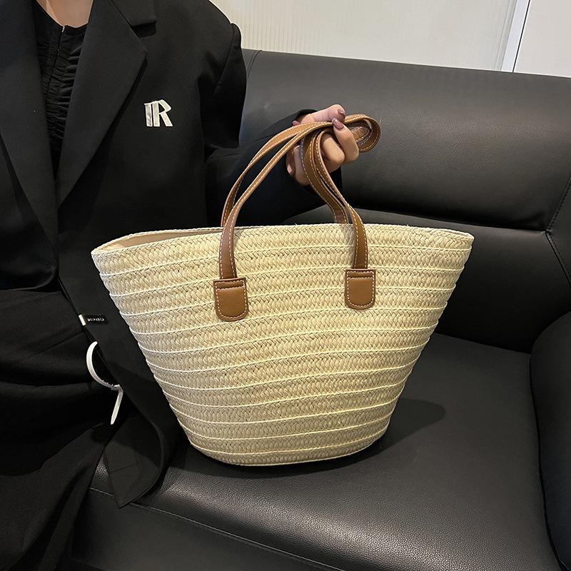 Nowa tkana torba typu tote Japońska moda prosta torba podróżna artystyczna damska torebka na ramię torba pod pachę