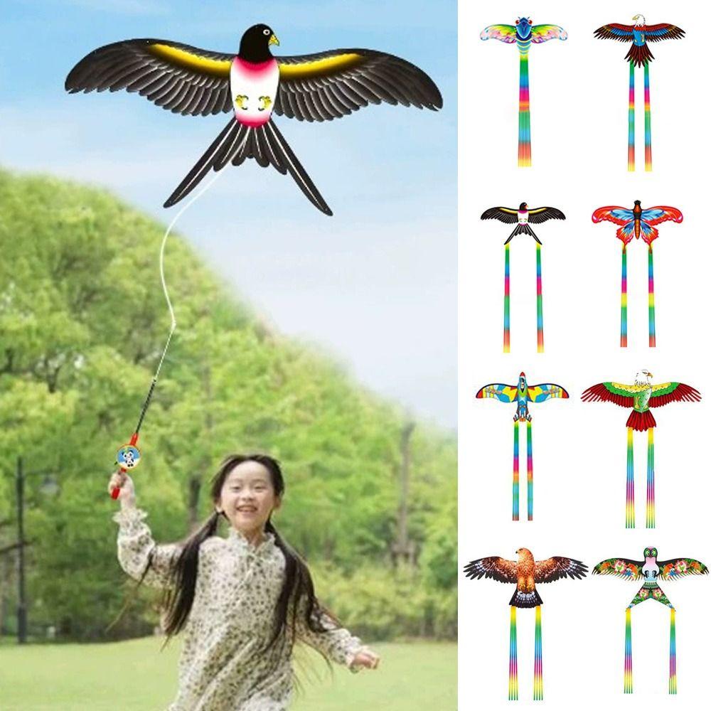 Parrot Eagle Swallow Airplane Butterfly Large Eagle Kites Fishing Rod Kite  Garden Outdoor Sports