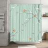 Christmas-Themed Shower Curtain With Birdsholiday Decor For Bathroom, Waterproof Fabric, Washable Design Light Blue Color (#01)