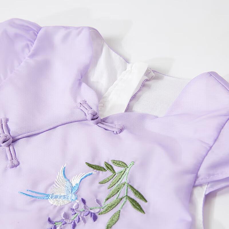 DEESHA Girls' Elegant Petal Collar Guofeng Dress