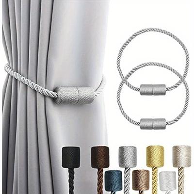 2pcs Modern Magnetic Curtain Tiebacks, Elegant And Strong Window Curtain Holdbacks For Draperies