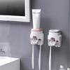 Wall Mounted Toothbrush Holder Toothpaste Squeezer Multifunction Automatic Toothpaste Dispenser Bathroom Toothbrush Stand Rack
