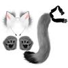 Set Cosplay con Orecchie e Coda di Animale in Peluche: Volpe, Gatto, Guanti, Fascia