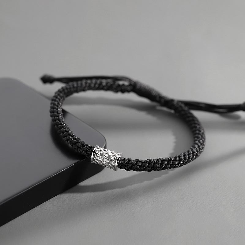 

Мужской трендовый минималистичный плетеный браслет с посеребрением 925 пробы - Нишевый ретро-дизайн