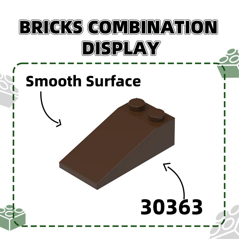 Non-Toxic 62Pcs/Lot 30363 Slope18 2 X 4Holes Slanting 2 Columns Block Moc Color Accessories Compatible With Brick Diy Children Toy