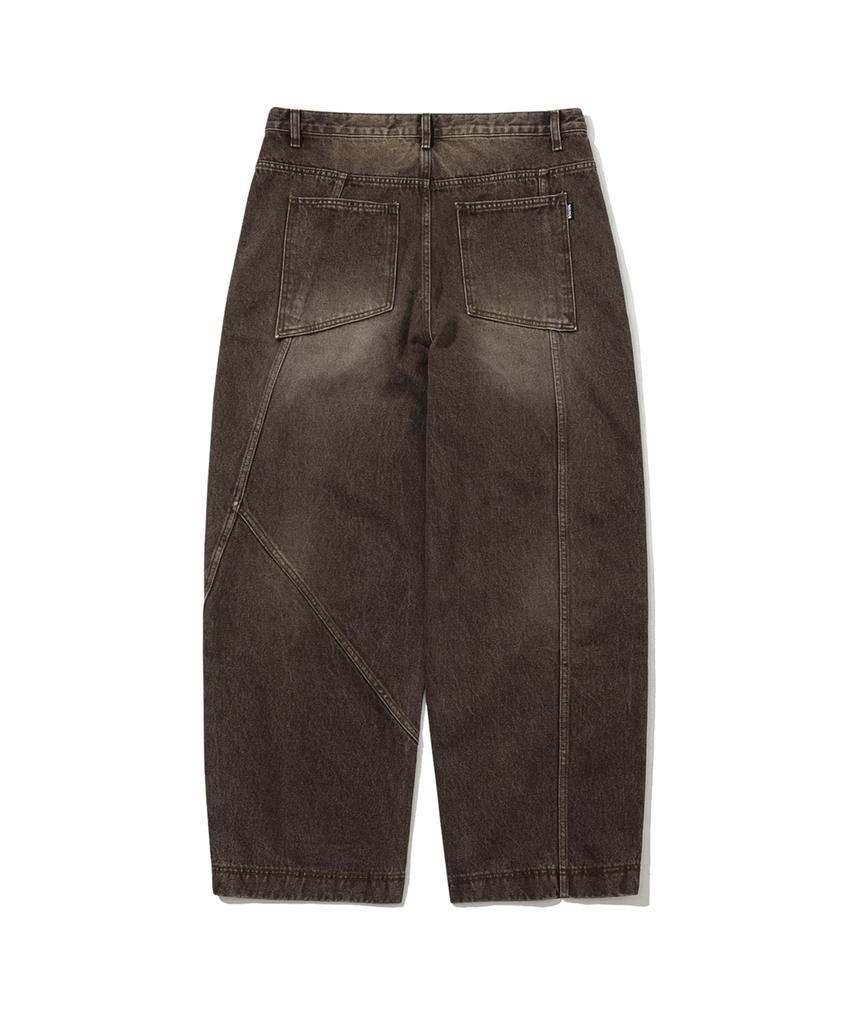 Bieseulaebis Ashmetric Washed Denim Pants Rust
