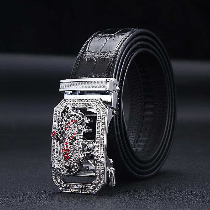 New Men's Belts Fashion Alloy Automatic Buckle Belt Business Casual Belt Genuine Leather Men's Belts Designer Male Waistband