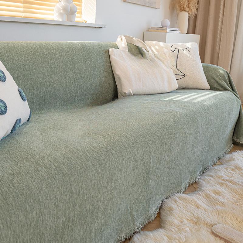 

Chenille Sofa Cover Four Seasons Universal Full Cover Cream High Sense One Piece Soft Fabric Protector 180*130cm