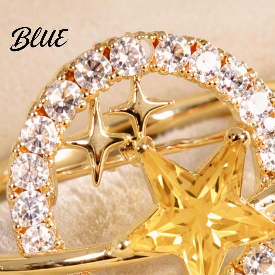 Secure Brooch Pin Rhinestone Planet Star Pin Hollow Badge Decorative Sparkling Jewelry Clothing Accessory for Suits Coats Scarves Shawls Bags