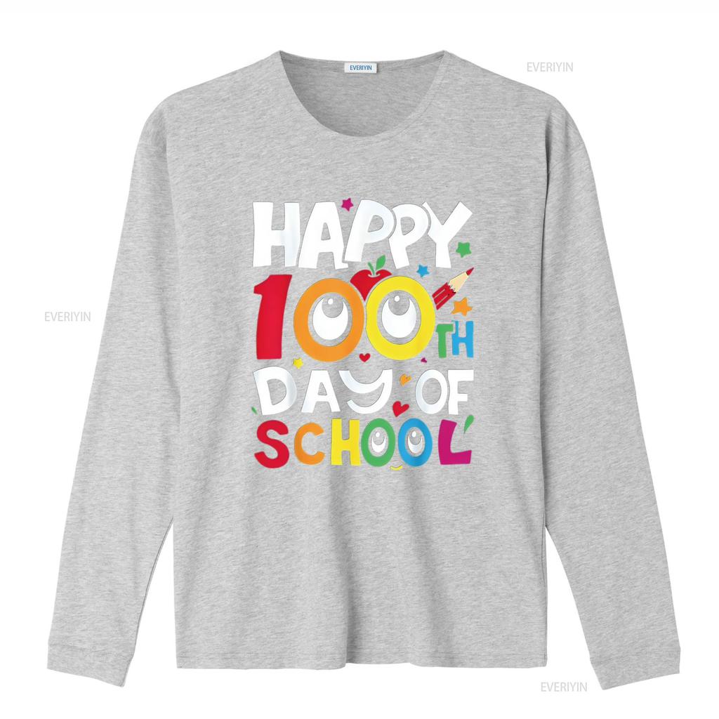 Happy 100Th Day Of School 100 Days Teachers Students Parents T Shirt vintage Washed Breathable fashion Unisex Stylish Casual