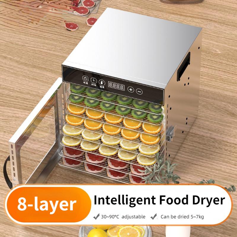 8-layer Capacity Dryer Dried Fruit Machine Commercial and Household Smart Touch Visual Door Lighted Food Dehydration Dehydrator