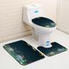 Christmas Bathroom Floor Mat Toilet Three-Piece Set