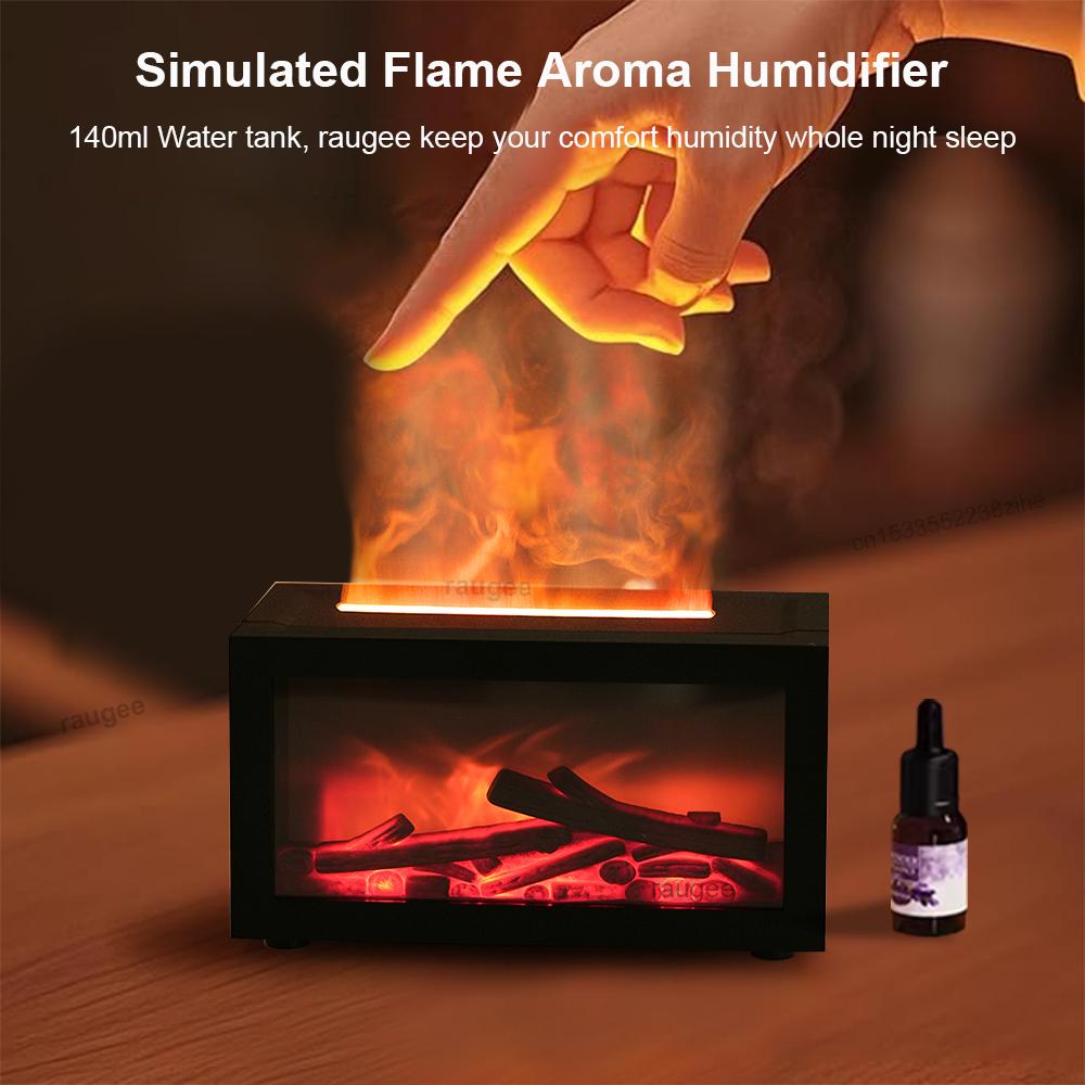 Fireplace Humidifier Flame Aroma Humidifier Aromatherapy Fragrance  Diffuser for Home Essential Oil Diffuser Fire Humidifier