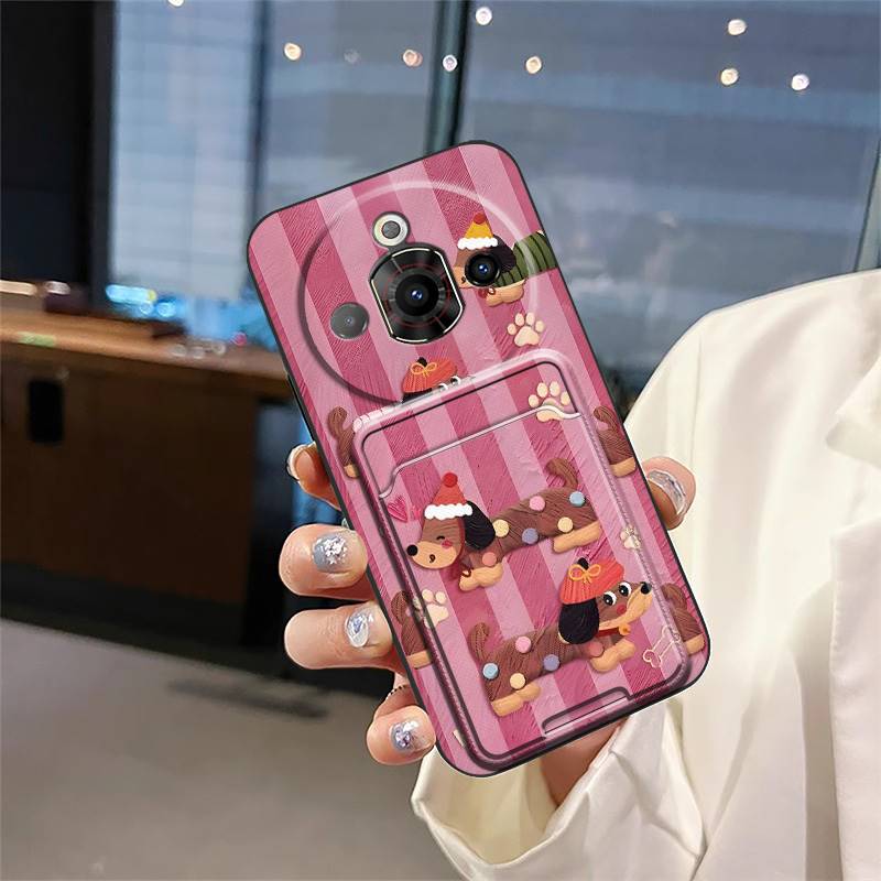 Card bag Card slot Phone Case For ZTE Nubia Focus Pro 5G Cute TPU Graffiti Shockproof Waterproof Dirt-resistant Cartoon