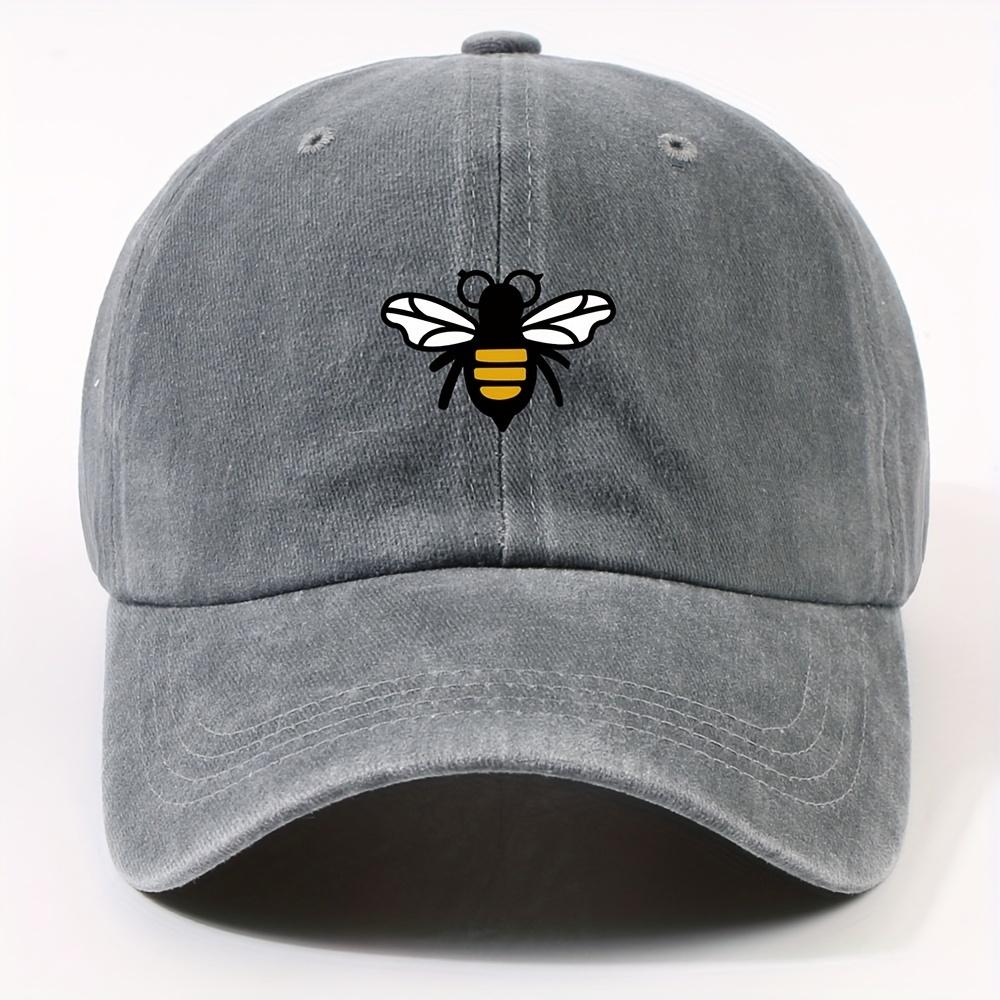 Fashionable Bee Patterned Baseball Cap for Both Men and Women, Casual Street Style Retro Duckbill Cap, Outdoor Travel and Hiking