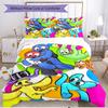 3pcs Duvet Cover Set (1*Duvet Cover + 2*Pillowcase, Without Core), Game Rainbow Friends Print Soft All‑Season Bedding Set, Home Bedroom Decor Gift