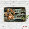 Vintage Metal Dog Paw Sign Wipe Your Paws Wall Decor Rustic Home Art 20x30cm
