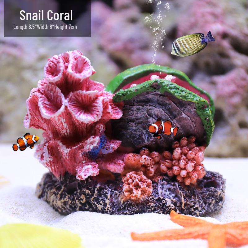 Mediterranean Coral Reef Aquarium Decor: Fake Rocks, Shells, and Ornaments for Fish Tanks