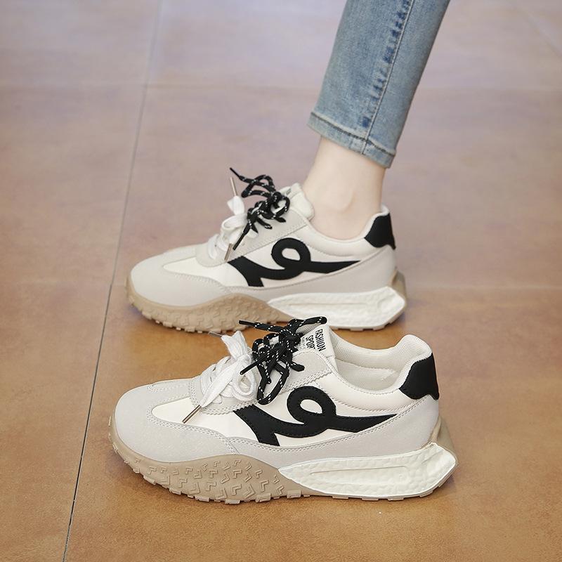 Platform-soled German training shoes women's 2025 spring new color matching Forrest Gump shoes casual versatile non-slip running sports dad shoes