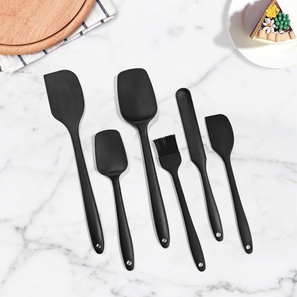 6 Pieces Silicone Spatula Set, Rubber Spatulas Silicone Heat Resistant Spatula Set for Kitchen Use, Food Grade Rubber Spatula with Ergonomic Grip,