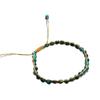 Squisito Bracciale con Perle di Occhio di Tigre Blu da 4 mm con Filo d'Oro - Gioiello Bohemien Regolabile in Cristallo