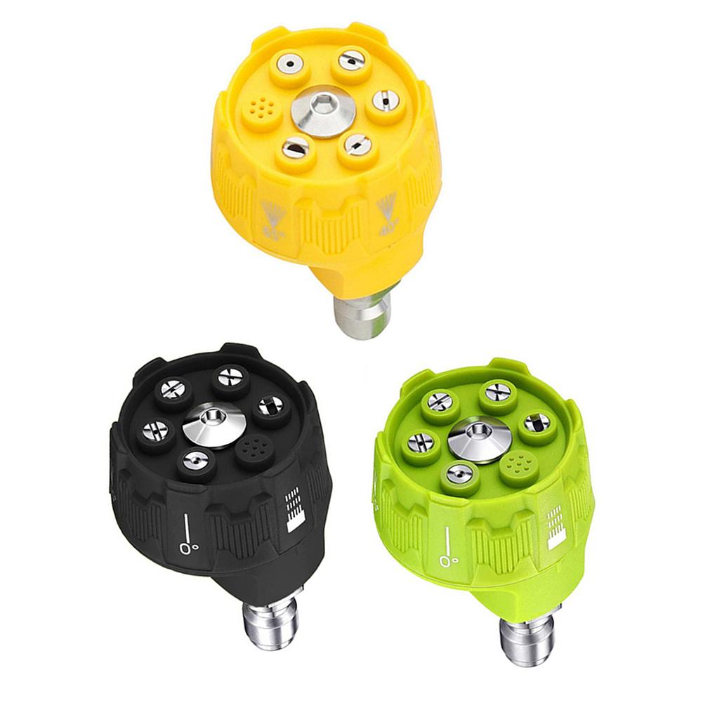 6-in-1 Pressure Washer Nozzle Multifunctional 1/4Inch Change-Over Nozzle Quick Connect Stainless Steel Car Washing Nozzle