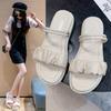 Sandals Female Summer Flat Bottom 2025 New Versatile Internet Celebrity Fairy Style with Skirt Two Wear Roman Thick-soled Cool Slippers