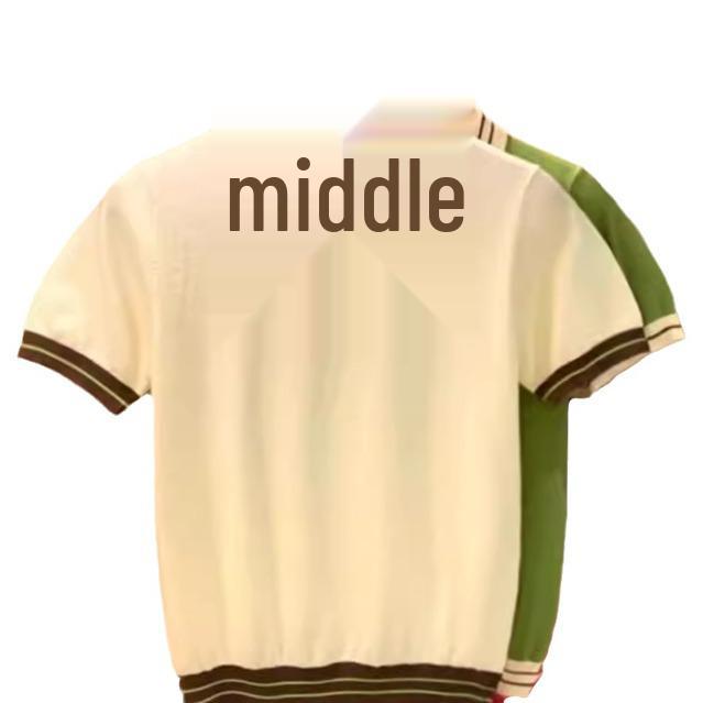 Men's Korean Style Ice Silk Short-Sleeve Polo Shirt with Half-Zipper