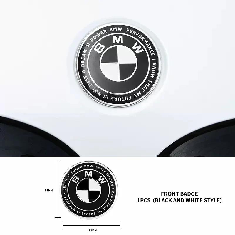 BABA1 1Pcs Front Bonnet Rear Tailgate Emblem 82MM 73MM Thunder Special Limited Edition Joint Black Model For BMW M E36 E46 E60 E90