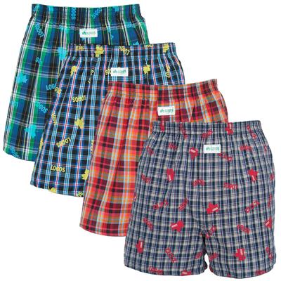 Men's Open-Front Trunks, 2-Pack, 3-Pack, or 4-Pack Random Set, 100% Cotton, Checkered and Printed Patterns, Plus Sizes, Moisture-Wicking, Quick-
