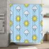 Charming Blue Shower Curtain with Sunny Clouds Design for Bathroom Decoration Easy Install Washable Fabric (Size72x84 inches)