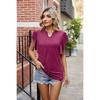 Summer Top for Women Falre Sleeve Loose Solid Color Tees U-neck Short Sleeve T-shirt