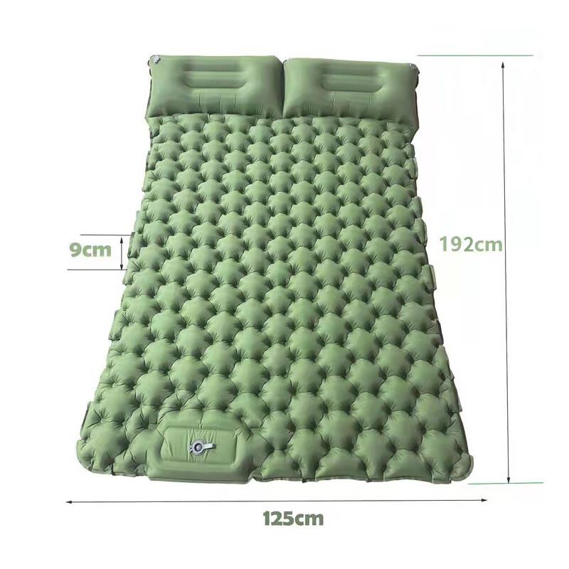 Ultralight Foot-Pump Double Inflatable Camping Sleeping Pad 196 x 125 x 9 cm