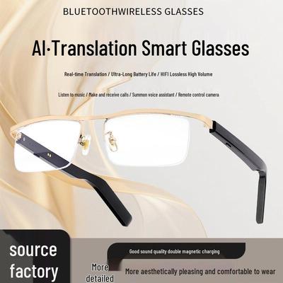 Elegante KI-Smartglasses mit Touch-Steuerung: Anrufe tätigen/annehmen & Sprachübersetzung via Bluetooth