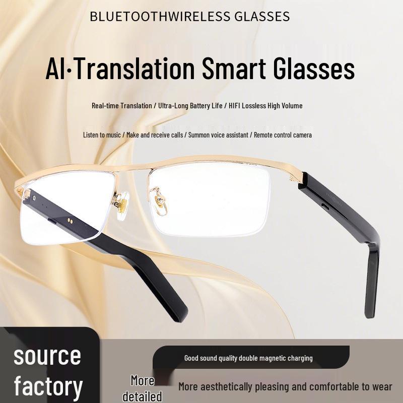 Sleek AI Smart Glasses with Touch Control: Make/Answer Calls & Voice Translation via Bluetooth