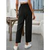 Women Black Casual Summer New Baggy Fashion High Waist Pants Summer Solid Basic Pants Streetwear Commuting Trousers On Sale
