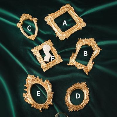 Retro Ins Gold Ornament European Photo Frame Shooting Props Decoration Crafts Figurines Frame for Photography Shooting Props