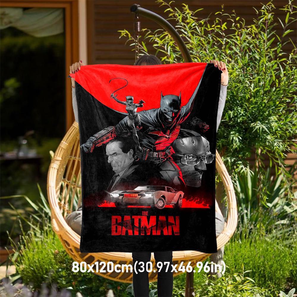 

1pc Batman Catwoman Gotham Outdoor Blanket - Throw Blanket, Soft , Flannel Blankets, Living Room, Travel, Camping-1102014 80x120cm