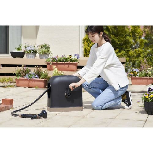 Iris Ohyama Hose Reel 20m High Durability Hose Reel HG [3x Strength] Comes with Faucet Joint, Hose Inner Diameter 12mm, Uses Hose with Pressure-resist