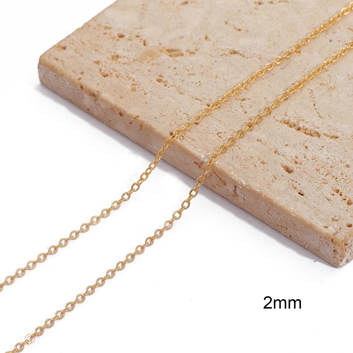 

1 метр 18-каратного позолоченого ланцюжка для намиста для виготовлення ювелірних виробів Фурнітури Аксесуари 2mm