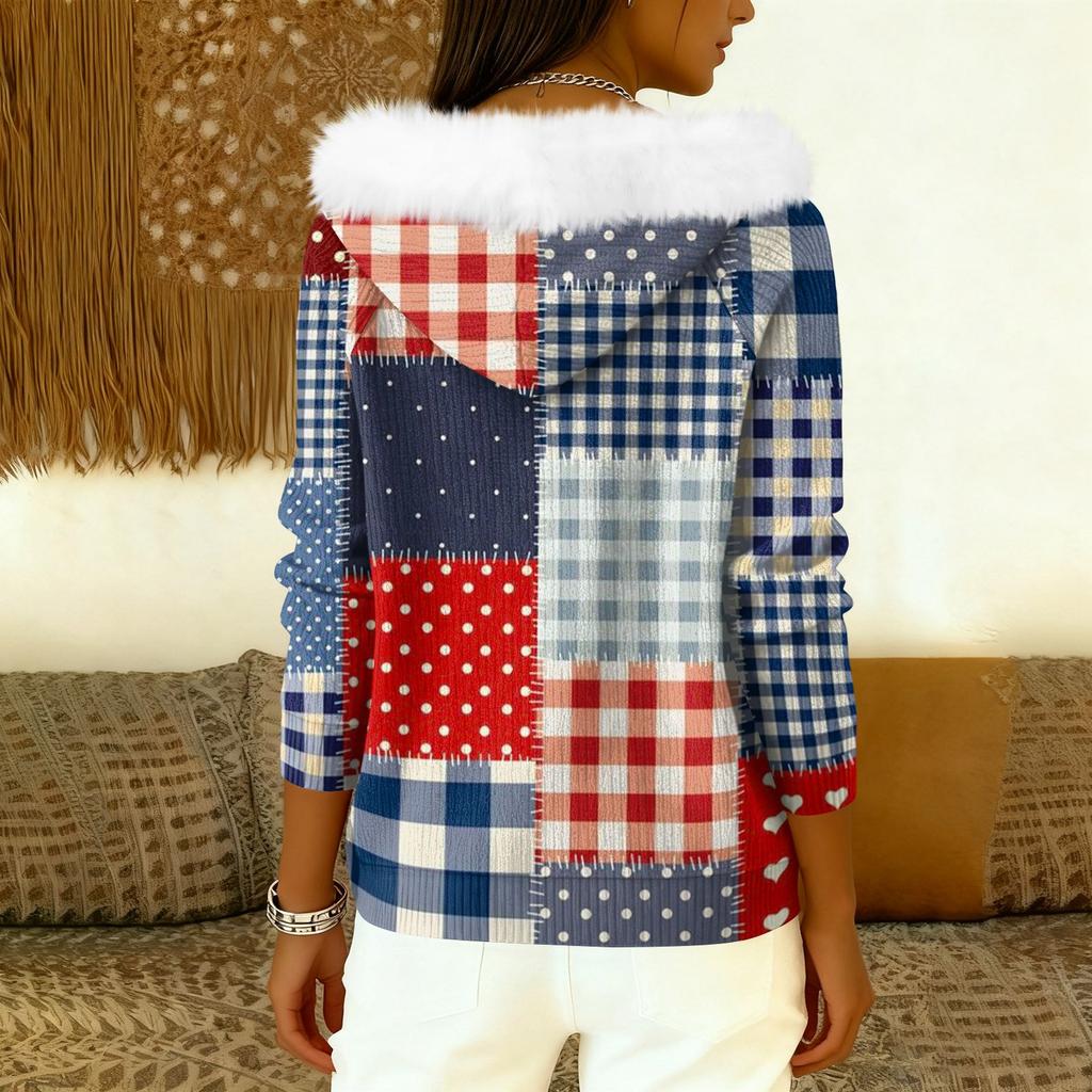 Damkappa Långärmad Med huva Varm vinterkappa Jacka