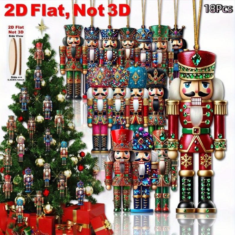 18/36Pcs Nutcracker Soldier Christmas Wooden Hanging Decors Wood Gift Xmas Pendant Christmas Party Supplies Home Decor Christmas