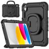 For iPad 10th 10.9 2026, Military Grade Shockproof Protective Silicone Cover 360 Folding Handle Grip + Handle Shoulder Strap