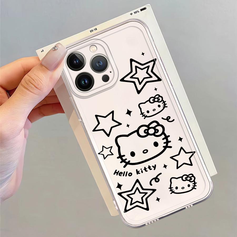 Case for iPhone 17 Pro Max 15 13 Pro XR 7 8 Air XS Max 14 Plus 12 Mini 11 16 Soft Phone Cover Cartoon Hello Kitty
