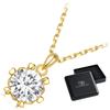 Gold-plated Moissanite Necklace 1.0 Ct 925 Silver Adjustable