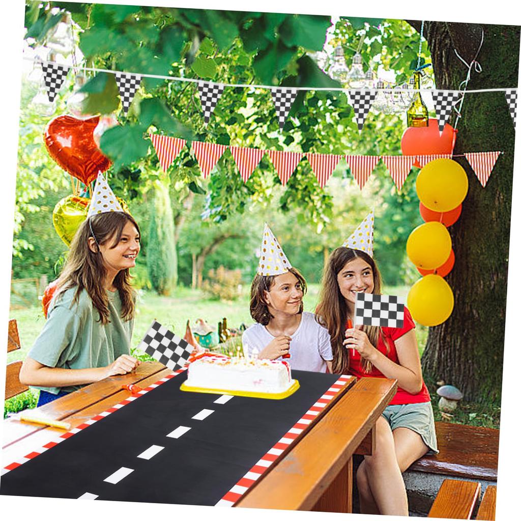 PHENOFICE Birthday Racing Decorations: 1 Set of Race Car Party Decoration Flags for Racing Car Birthday Party Decorations
